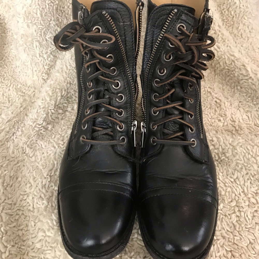 Frye Tyler Double Zip Combat Boots